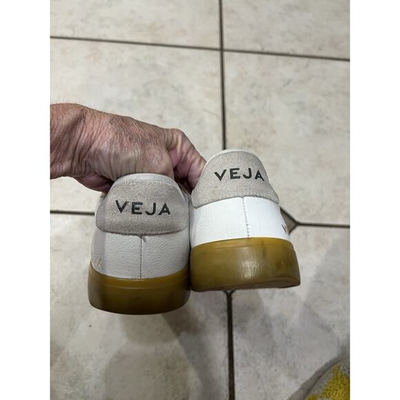 Veja White Campo Sneakers Lace Up Leather Upper Gum Rubber Soles Sz 10 Mens main image 6